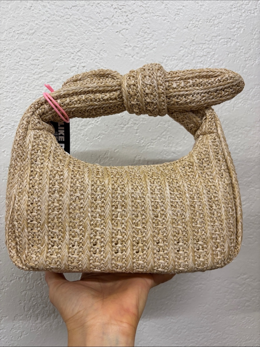 Like dream Aimee small tan straw bag
